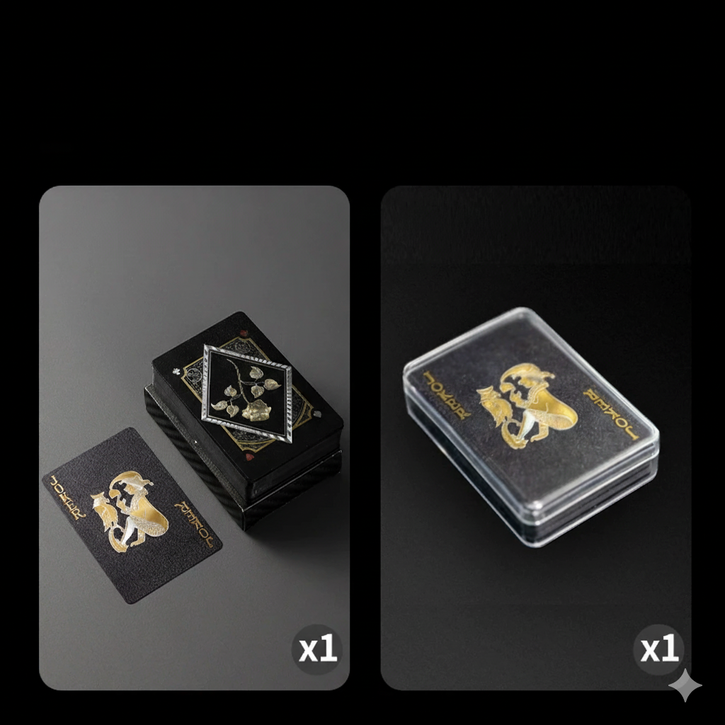 Black Gold Rose Poker with Paper Box