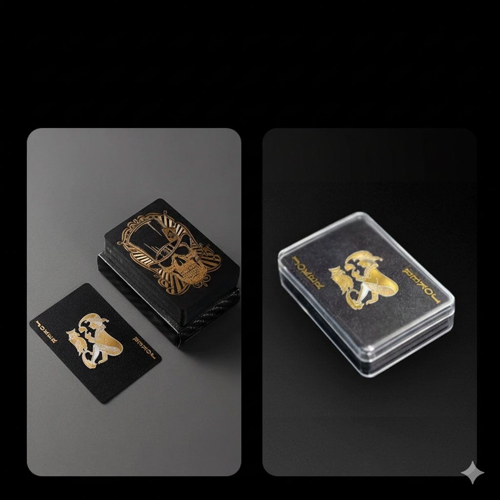 Black Gold Skeleton Poker with Box
