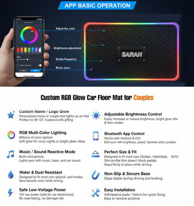 Custom name couple car mat