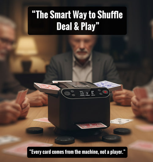 2-in-1 Automatic Card Shuffler & Dealer, 360° Rotating (Up to 12 Card Drawing Remotes)