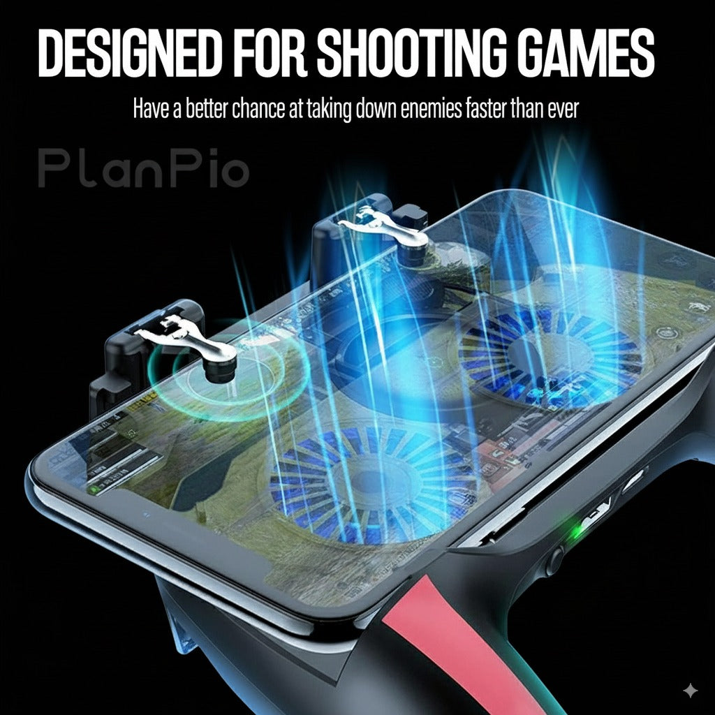 PlanPio™ Pro FPS Gaming Grip/Game Pad for Call of Duty/PUBG/Fortnite (4.7-7" Android & iOS Phone)