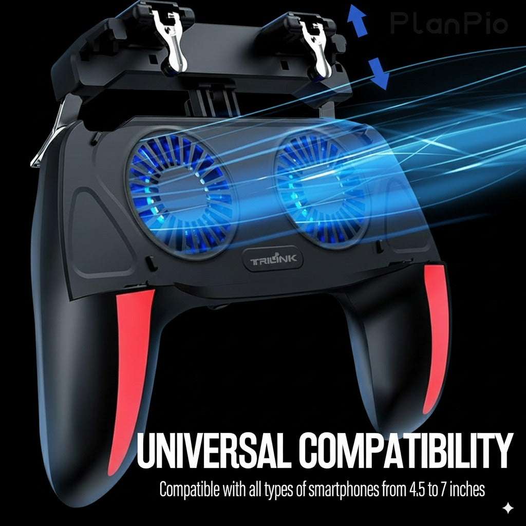 PlanPio™ Pro FPS Gaming Grip/Game Pad for Call of Duty/PUBG/Fortnite (4.7-7" Android & iOS Phone)
