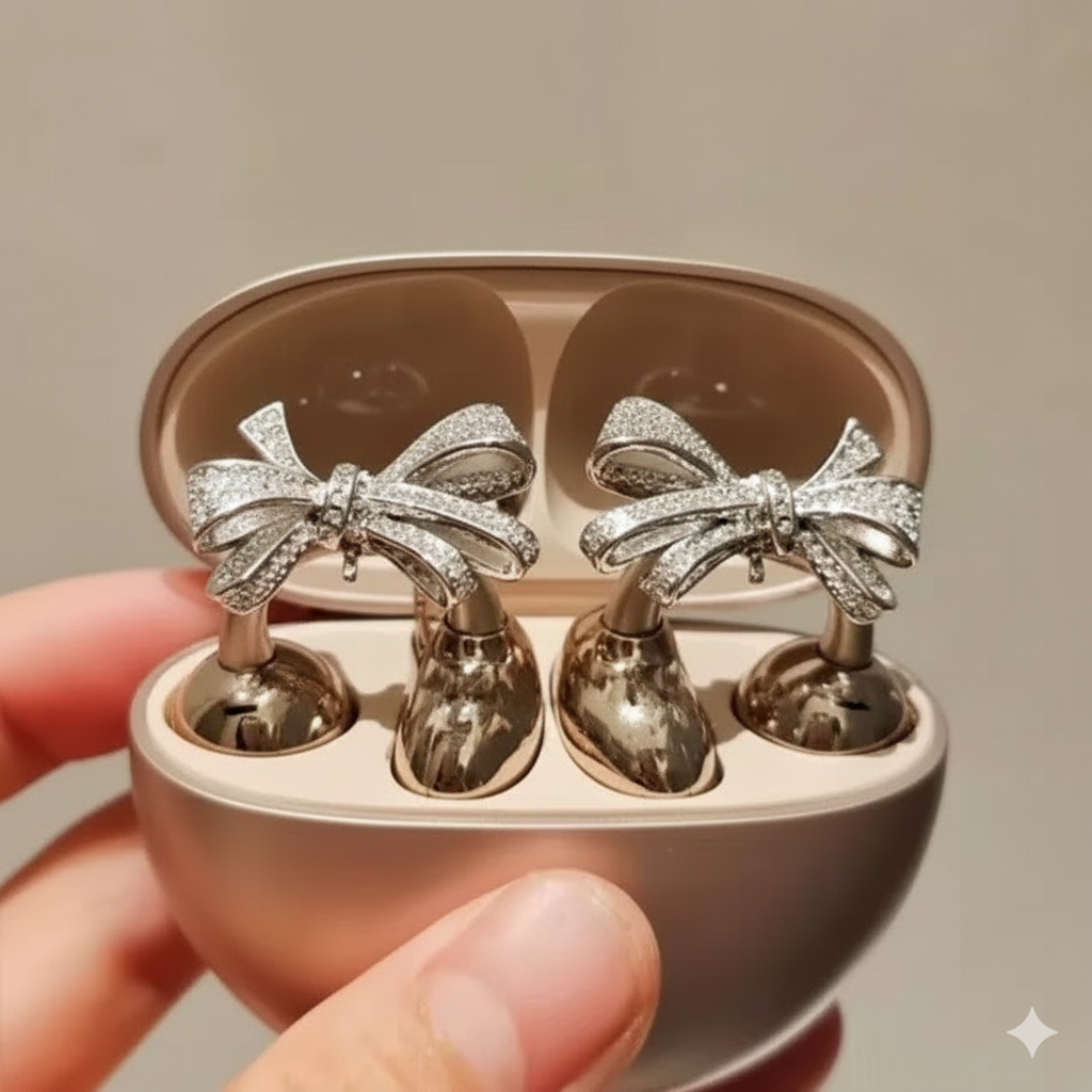 4 sets = 16 earbuds decorative accessories (8 Butterflies, 4 Snowflakes, 4 Bowknots)