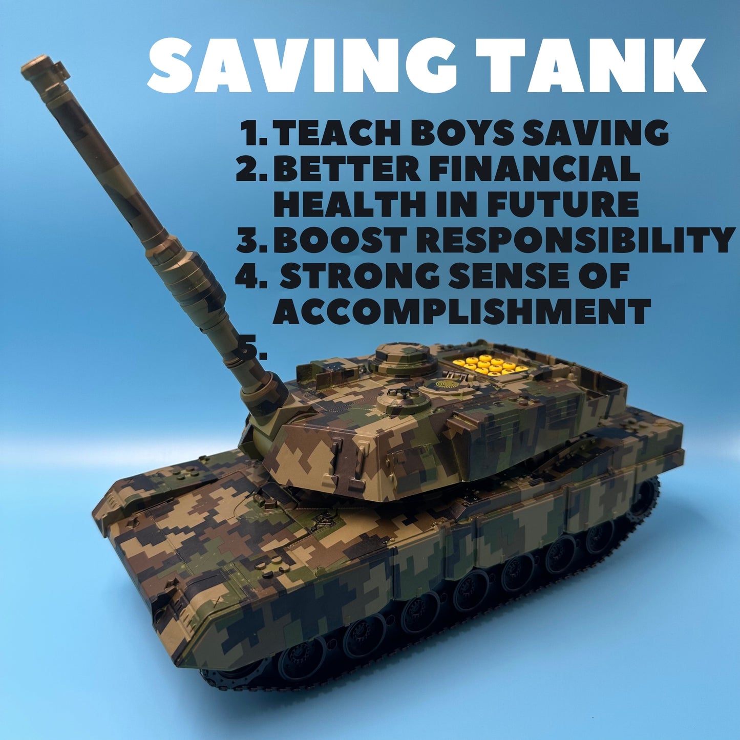 PlanPio™ Saving Tank for Children Piggy Bank (Strong Scientific Evidence shows benefits)