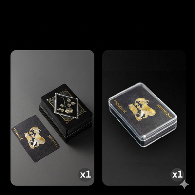 Black Gold Rose Poker with Paper Box