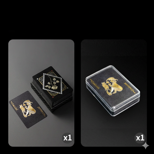 Black Gold Rose Poker with Paper Box