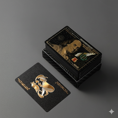 Black Gold US Bill Poker with Paper Box