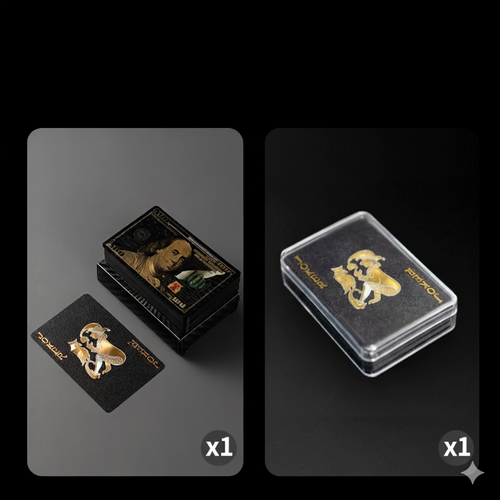 Black Gold US Bill Poker with Paper Box