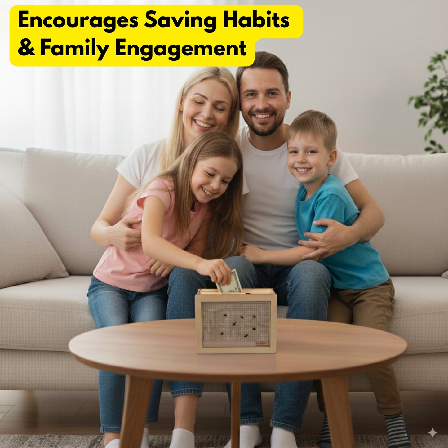 PlanPio™ Off-White Saving Box $ Symbol (Transform Your Children Future Life)