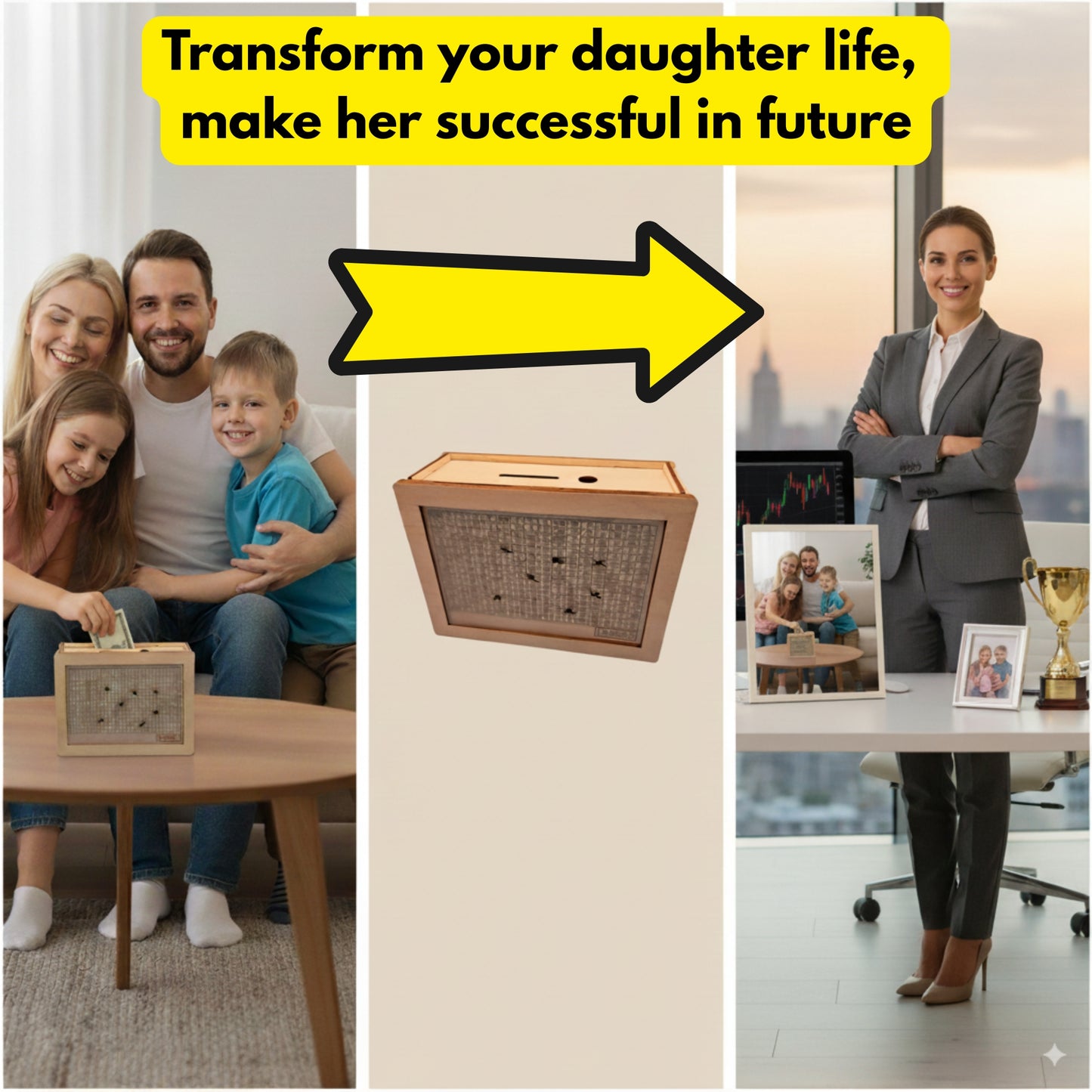 PlanPio™ Off-White Saving Box $ Symbol (Transform Your Children Future Life)